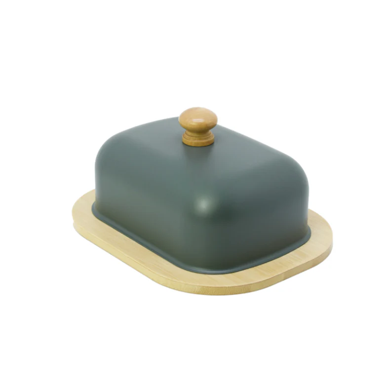 Mr Beam Butterdose, rund mit Bambus, 18x5x12,5x0,6cm