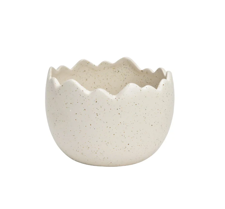 Mr Beam Schale, Ei aus Porzellan, weiß, 10x7x10cm, 2er Pack
