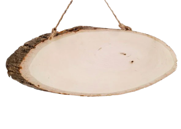 Mr Beam Schild, Natur-Holz mit Rinde oval, ca. 35cm x 14cm