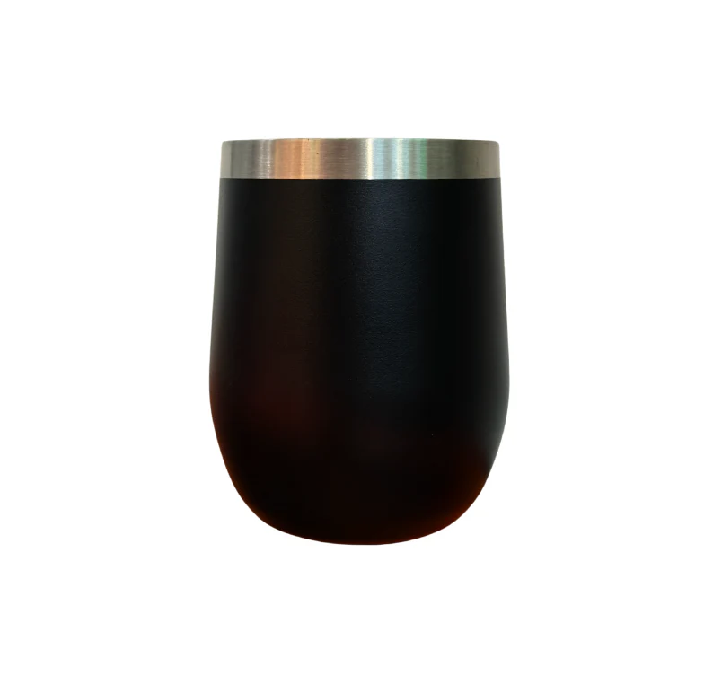 Mr Beam Trinkbecher, Edelstahl, schwarz, 8,5x12cm, 350ml, 2er Pack