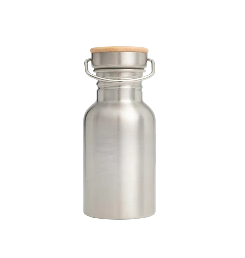 Mr Beam Trinkflasche, Edelstahl mit Holzdeckel, 2er Pack