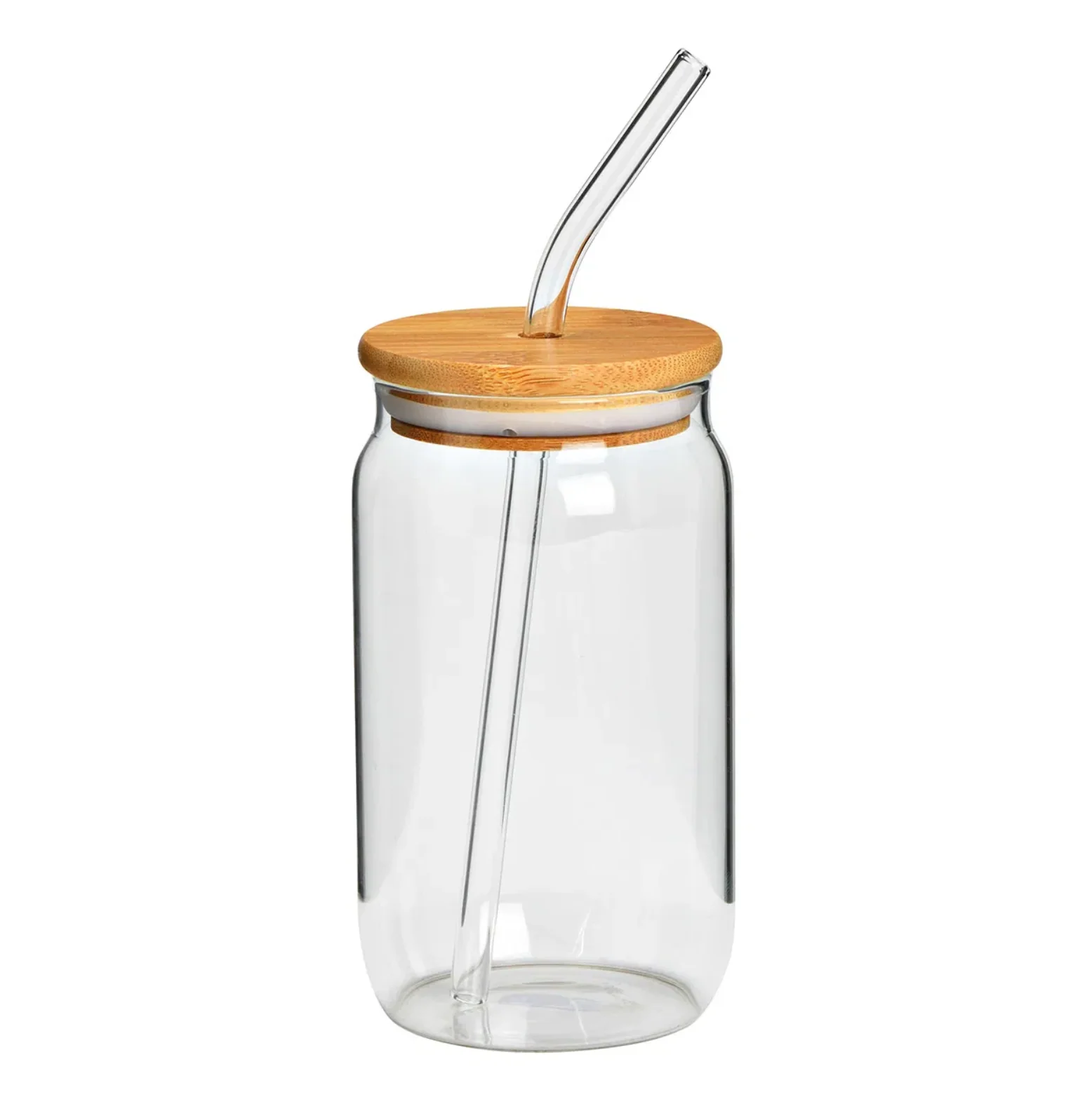 Mr Beam Trinkglas mit Bambusdeckel inkl. Glasstrohhalm (verschiedene Größen) - Image 2