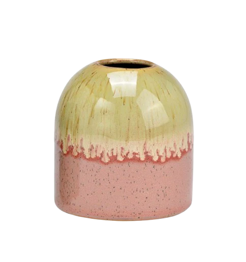Mr Beam Vase, Keramik, grün/rosa, 8x9x8cm - Image 3